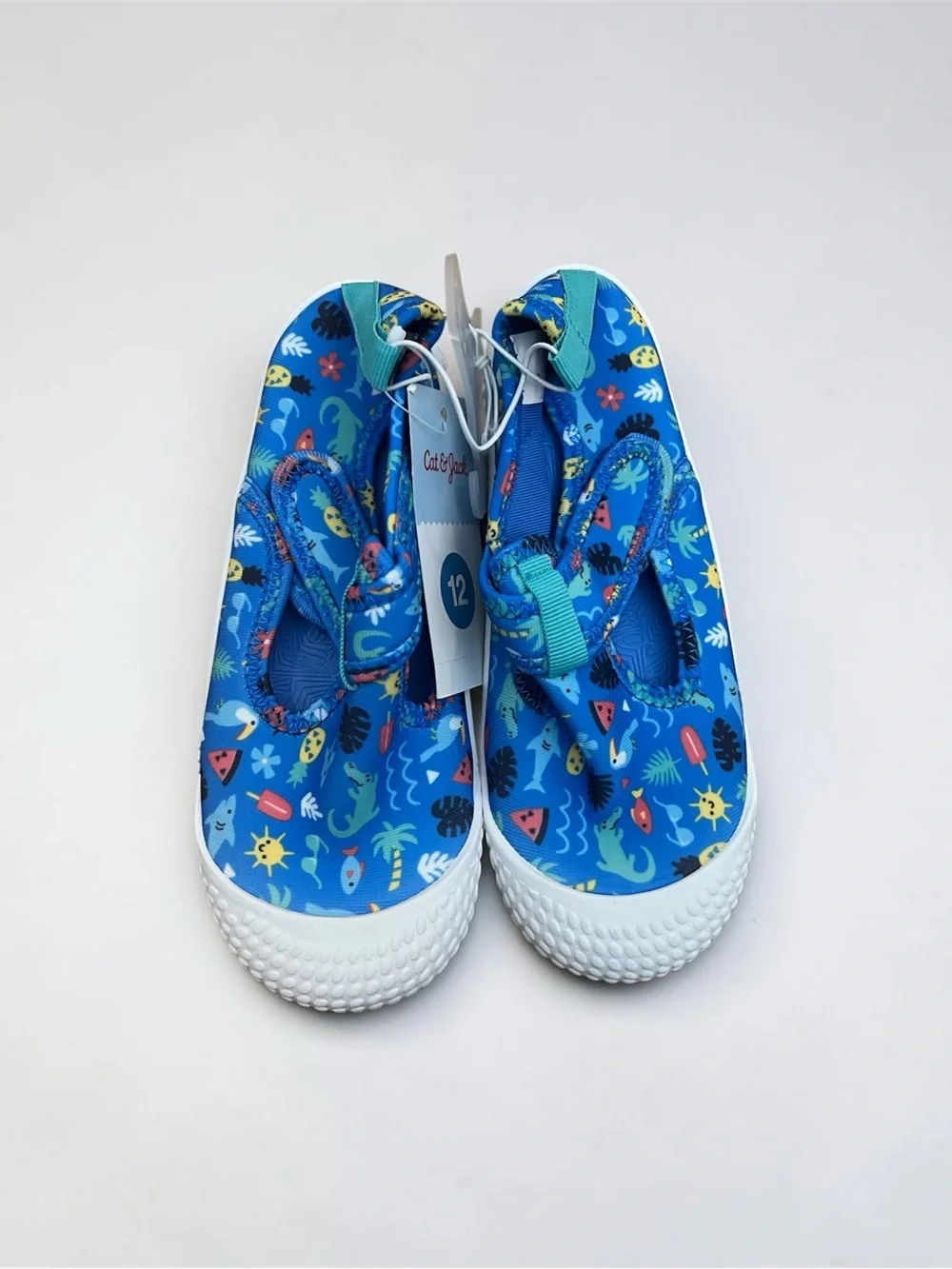NWT Cat & Jack Kids' Blue Ocean Print Water Shoes 12T